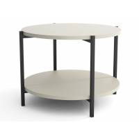 Nowoczesny, okrągły stolik kawowy 65 cm – Styl loft, dwupoziomowy MILANO M14